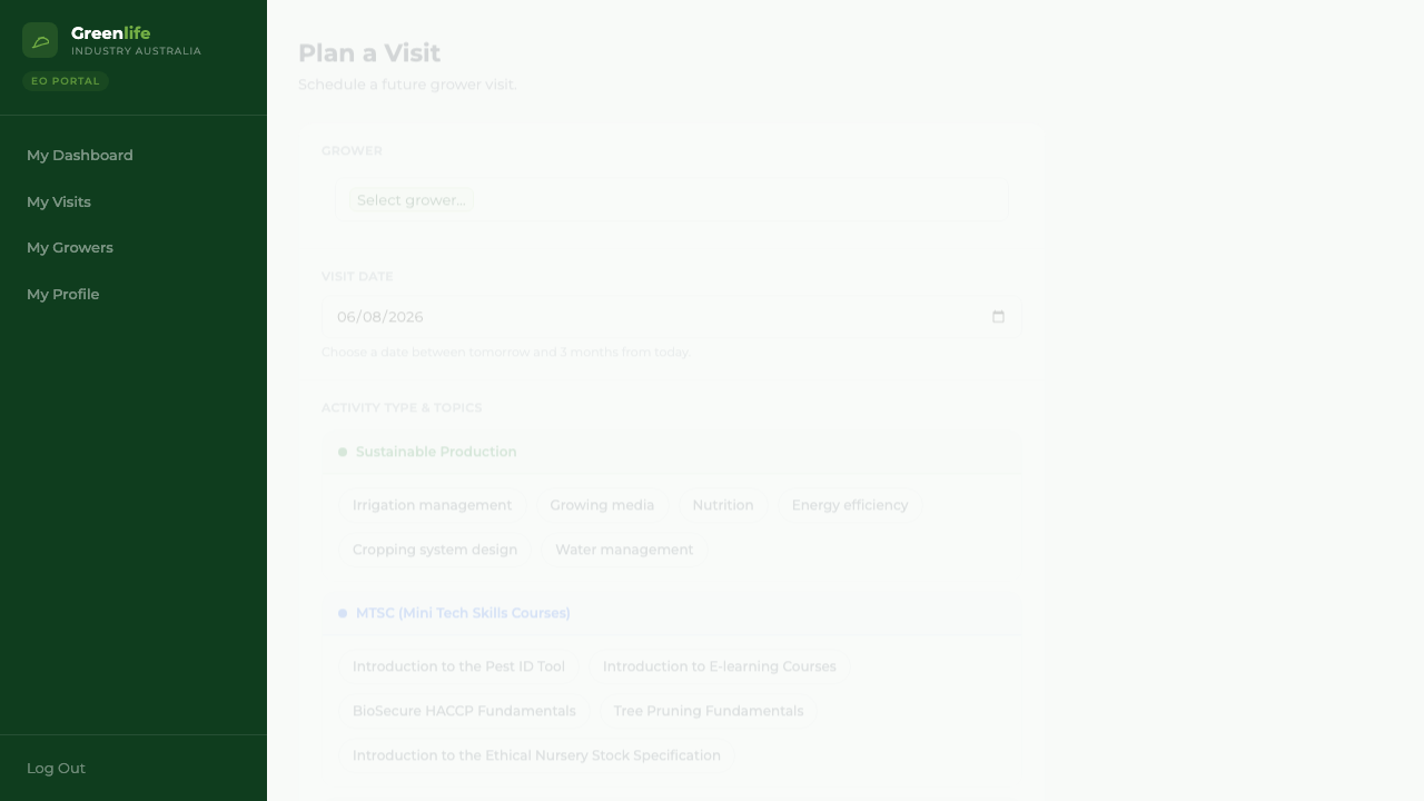 Plan Visit form