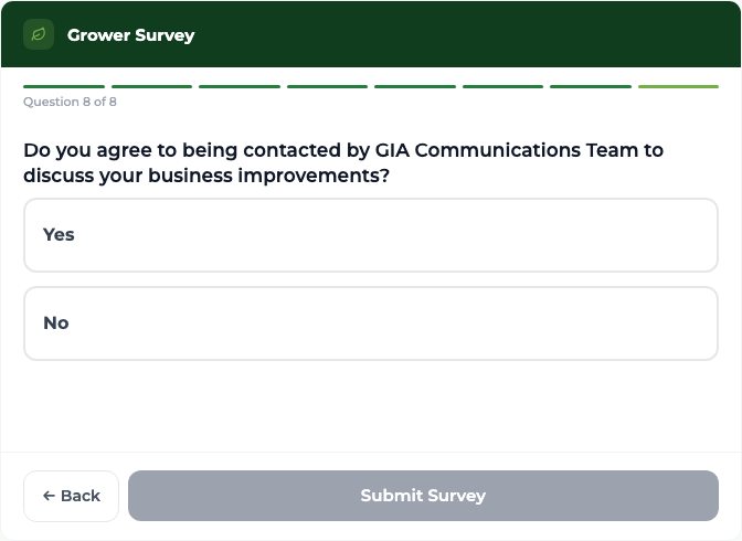 Survey question 8 consent
